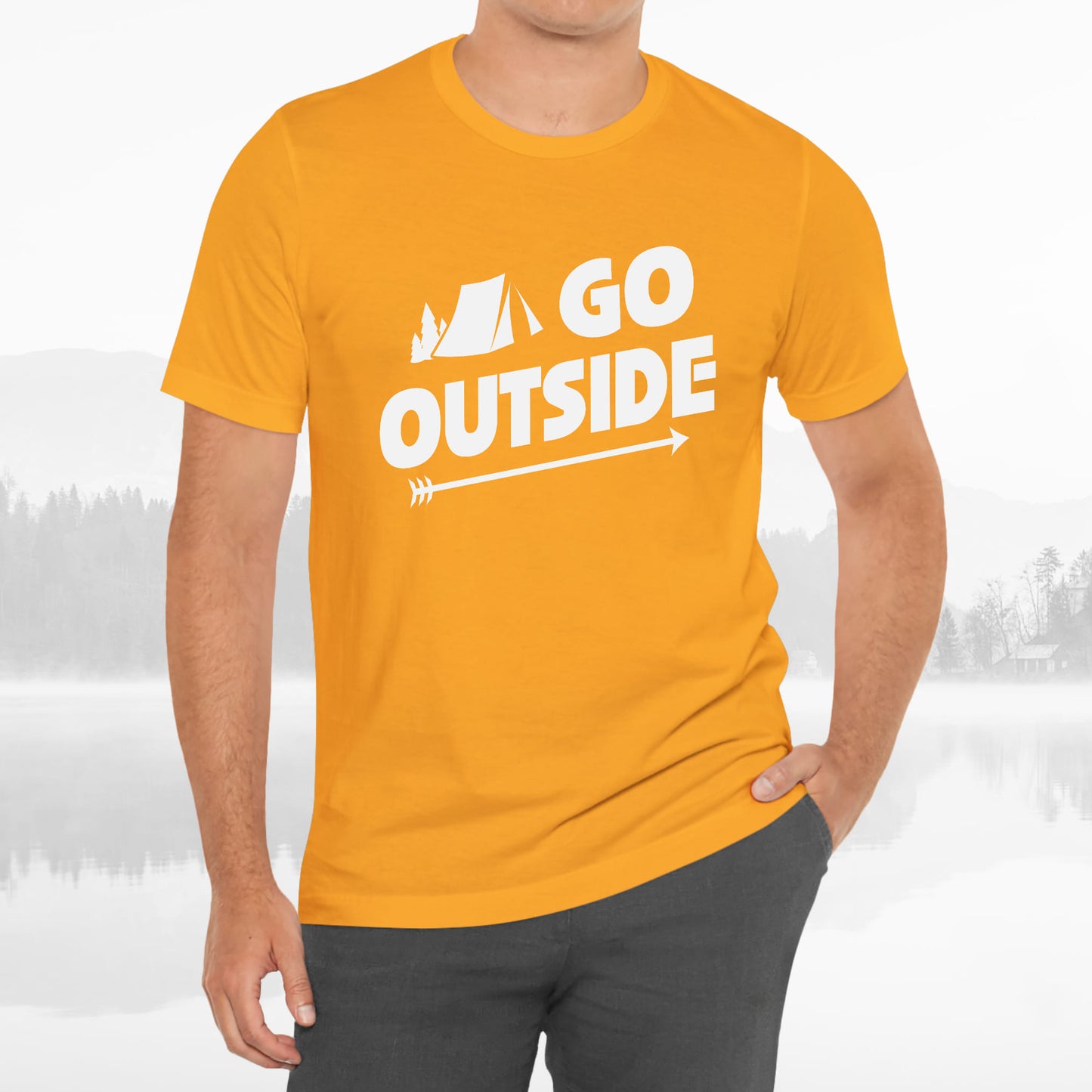 Go Outside Outdoors Hiking Camping Funny Unisex T-Shirt