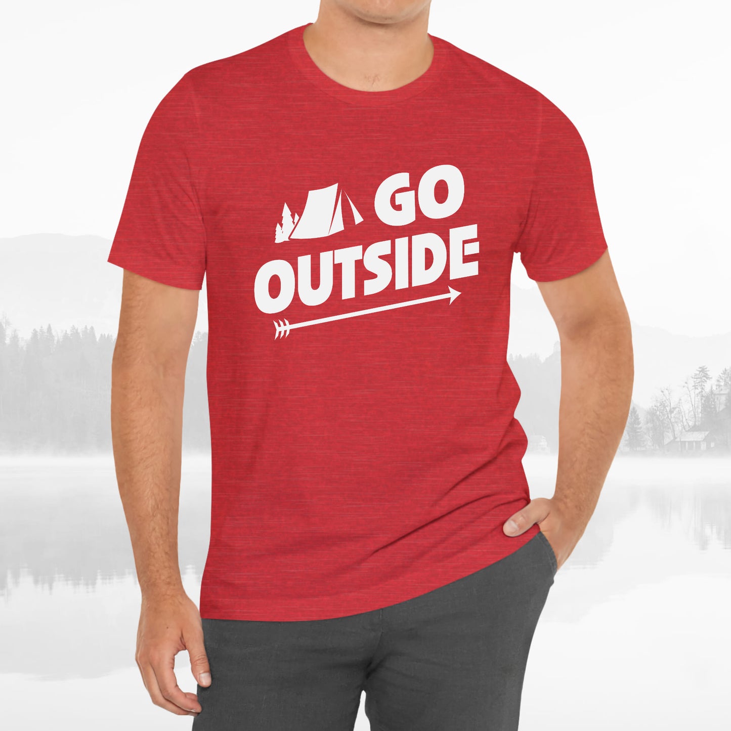 Go Outside Outdoors Hiking Camping Funny Unisex T-Shirt