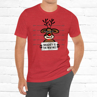 Reindeer Naughty Is The New Nice Funny Christmas Unisex T-Shirt