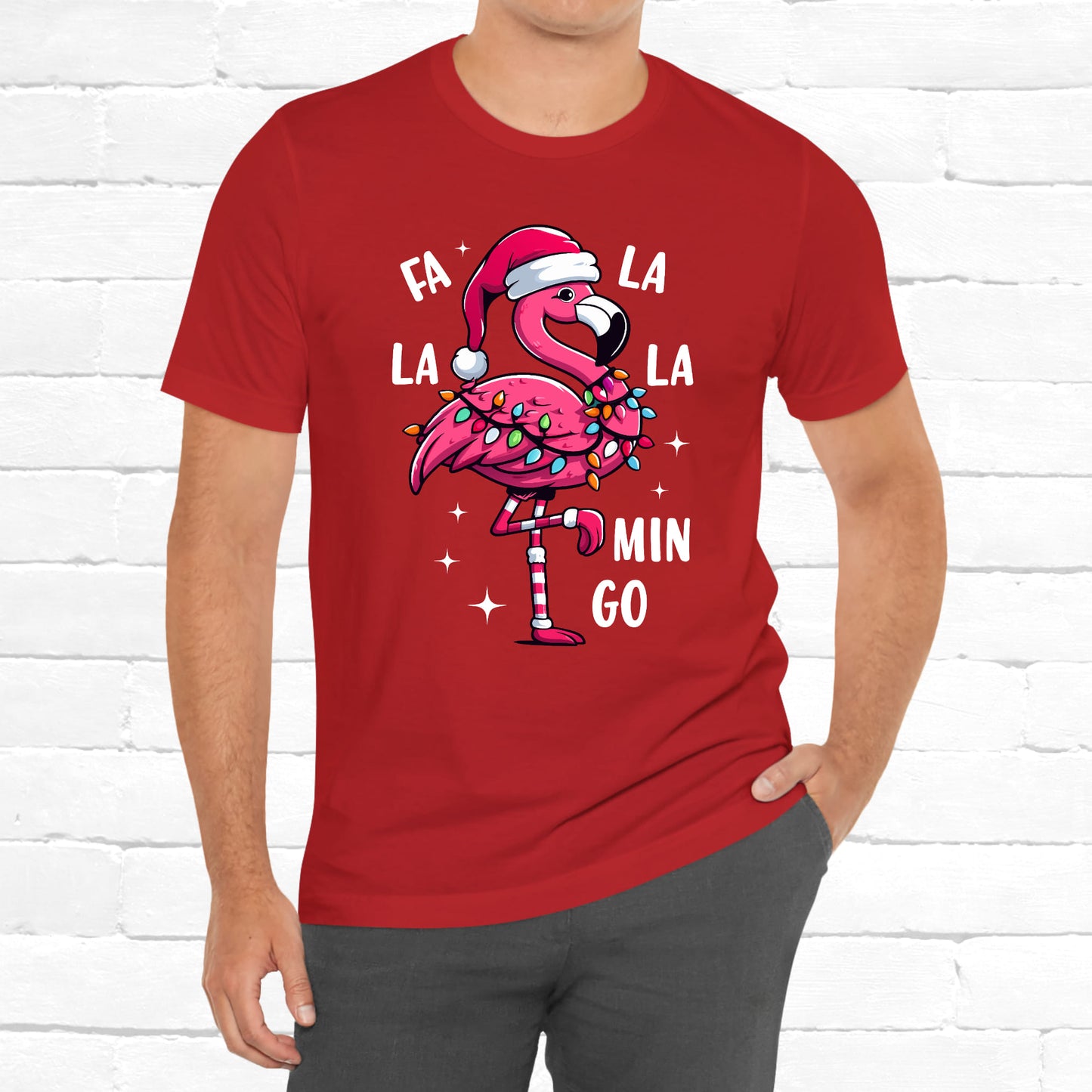 Fa La La-Mingo Funny Flamingo Unisex Christmas T-Shirt