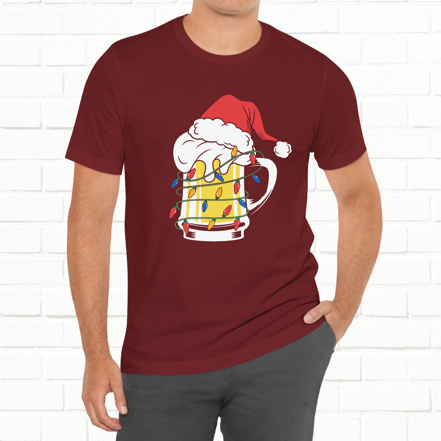 Christmas Beer And Lights Funny Unisex T-Shirt