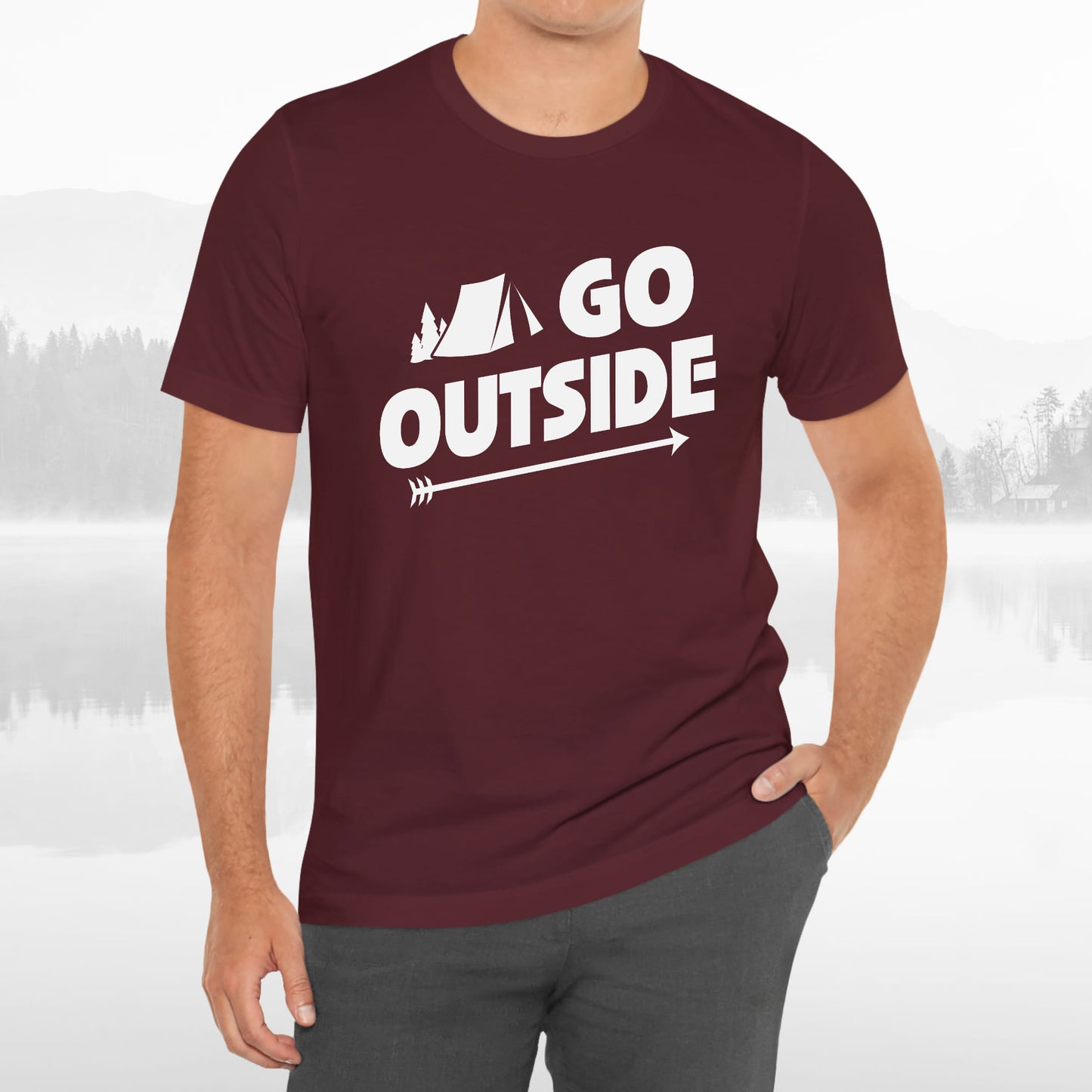 Go Outside Outdoors Hiking Camping Funny Unisex T-Shirt