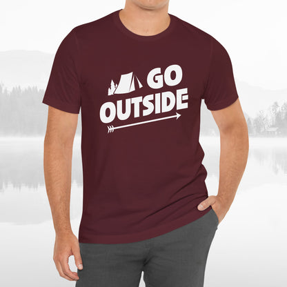 Go Outside Outdoors Hiking Camping Funny Unisex T-Shirt