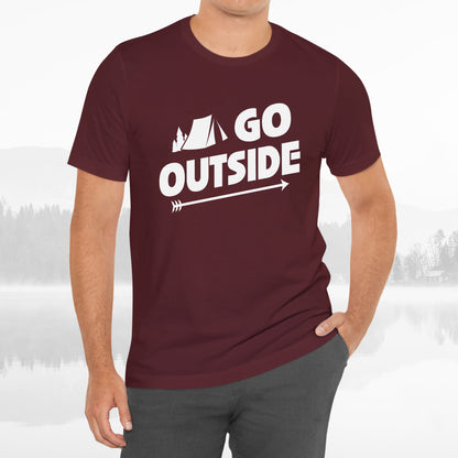 Go Outside Outdoors Hiking Camping Funny Unisex T-Shirt