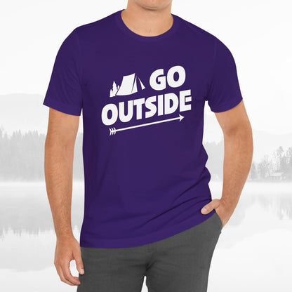 Go Outside Outdoors Hiking Camping Funny Unisex T-Shirt