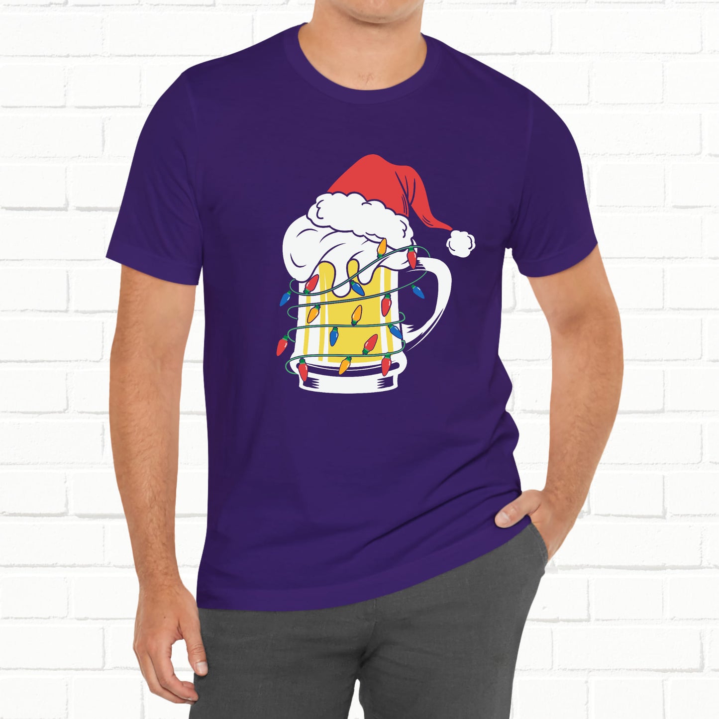 Christmas Beer And Lights Funny Unisex T-Shirt