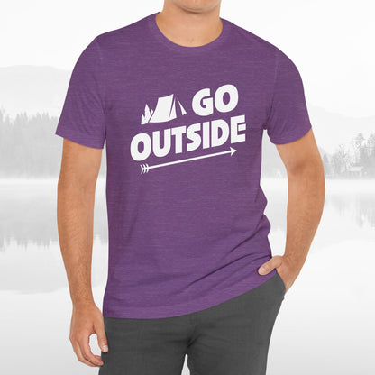 Go Outside Outdoors Hiking Camping Funny Unisex T-Shirt