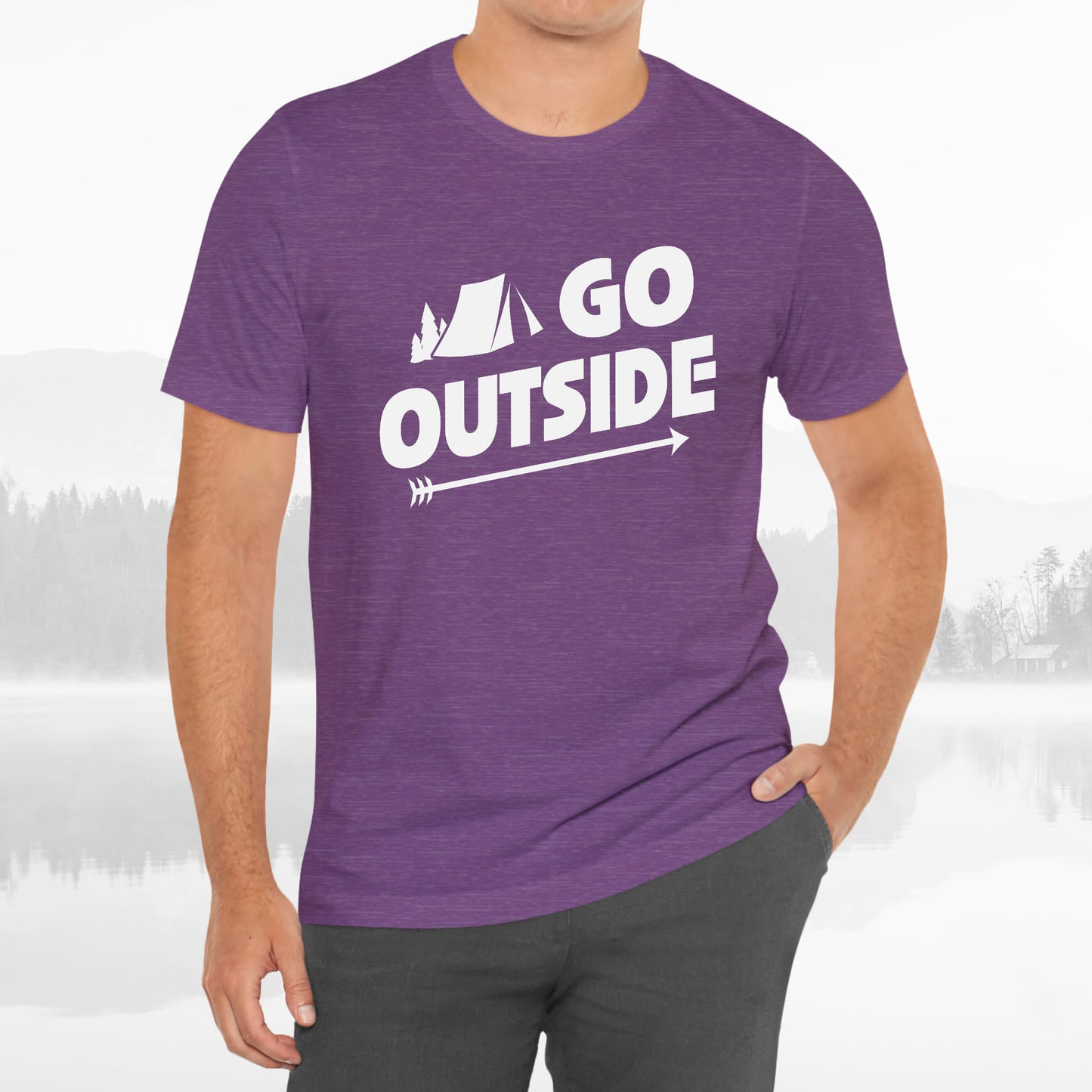 Go Outside Outdoors Hiking Camping Funny Unisex T-Shirt