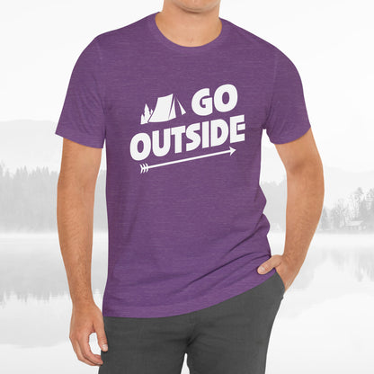 Go Outside Outdoors Hiking Camping Funny Unisex T-Shirt