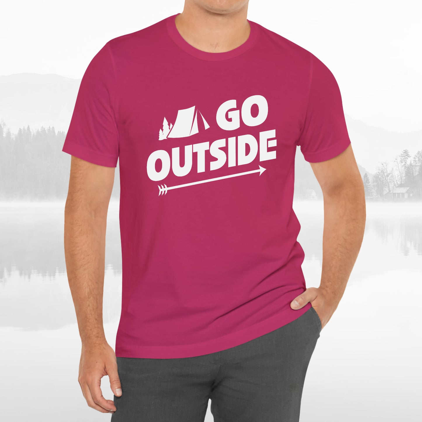 Go Outside Outdoors Hiking Camping Funny Unisex T-Shirt