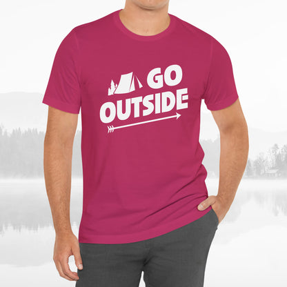 Go Outside Outdoors Hiking Camping Funny Unisex T-Shirt