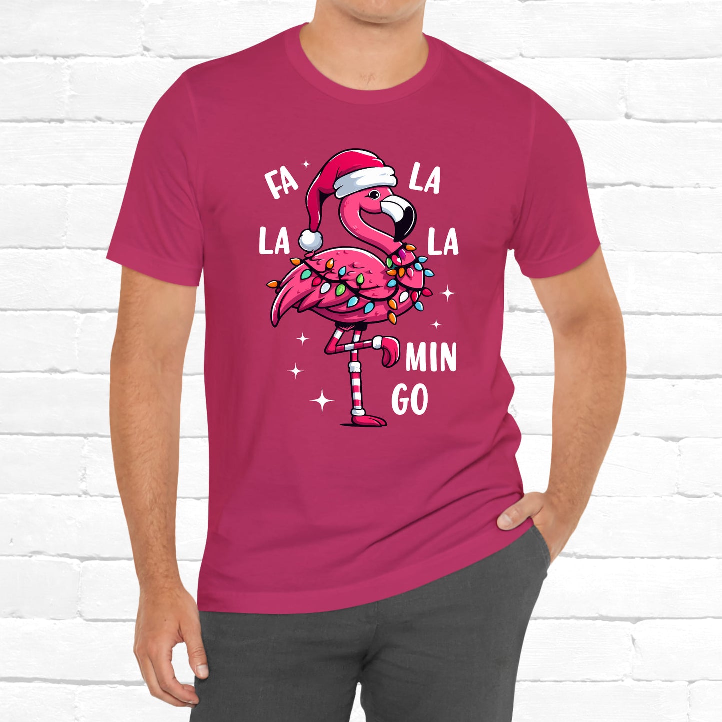 Fa La La-Mingo Funny Flamingo Unisex Christmas T-Shirt