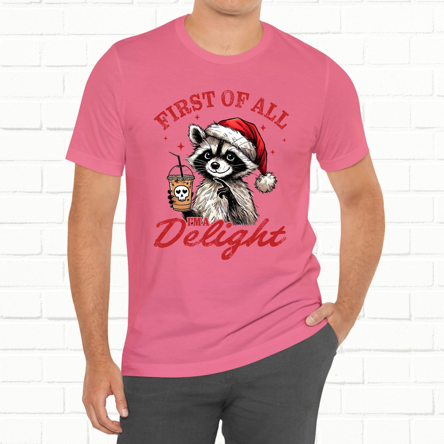 Raccoon I'm A Delight Funny Unisex Christmas T-Shirt