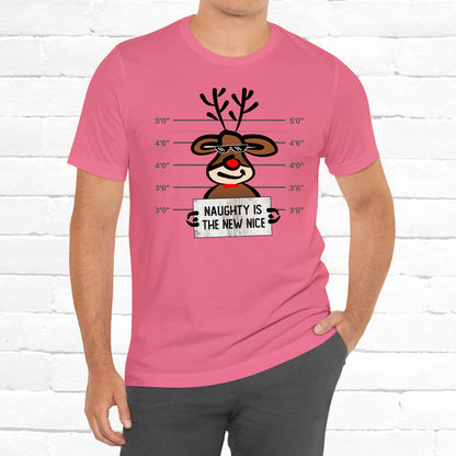 Reindeer Naughty Is The New Nice Funny Christmas Unisex T-Shirt