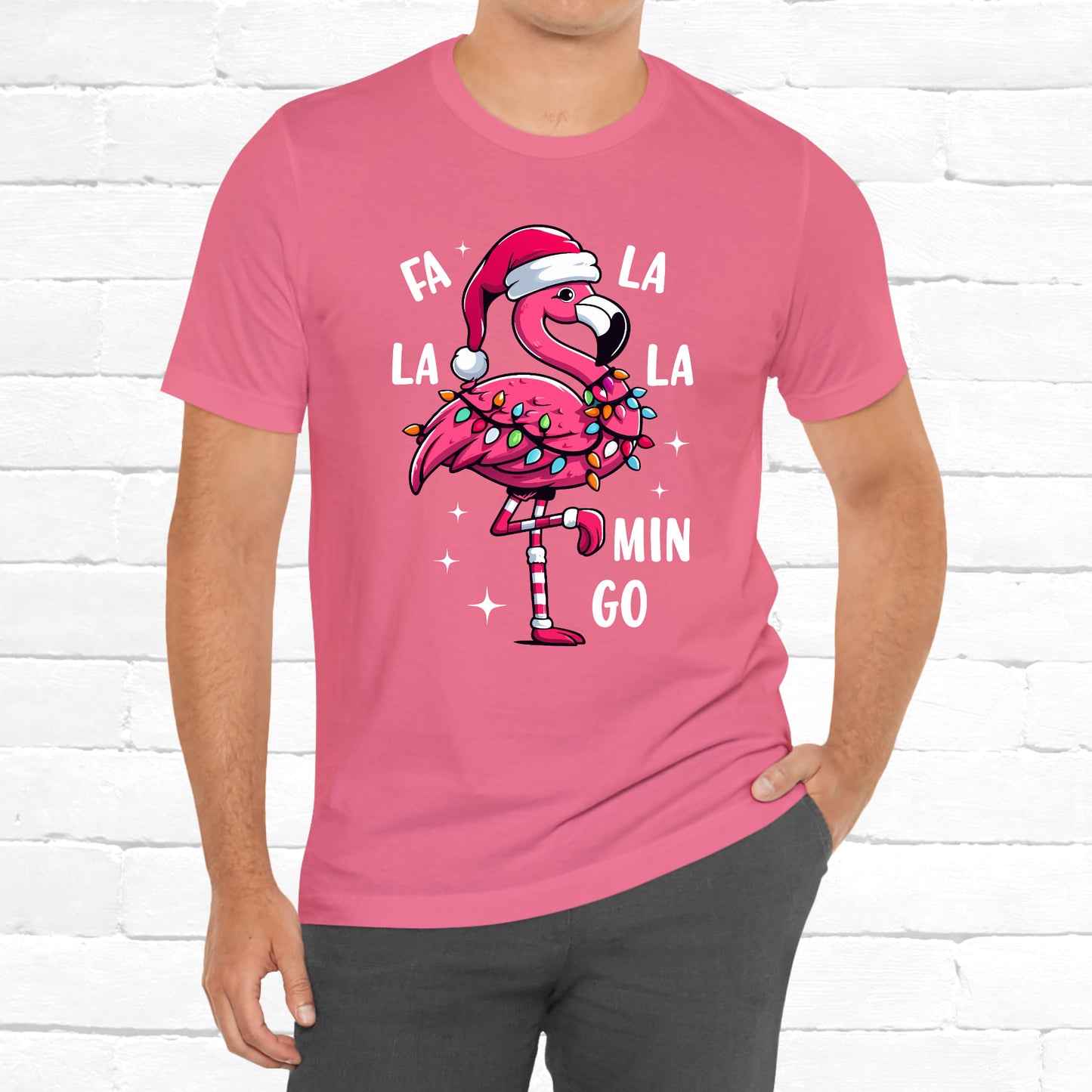 Fa La La-Mingo Funny Flamingo Unisex Christmas T-Shirt