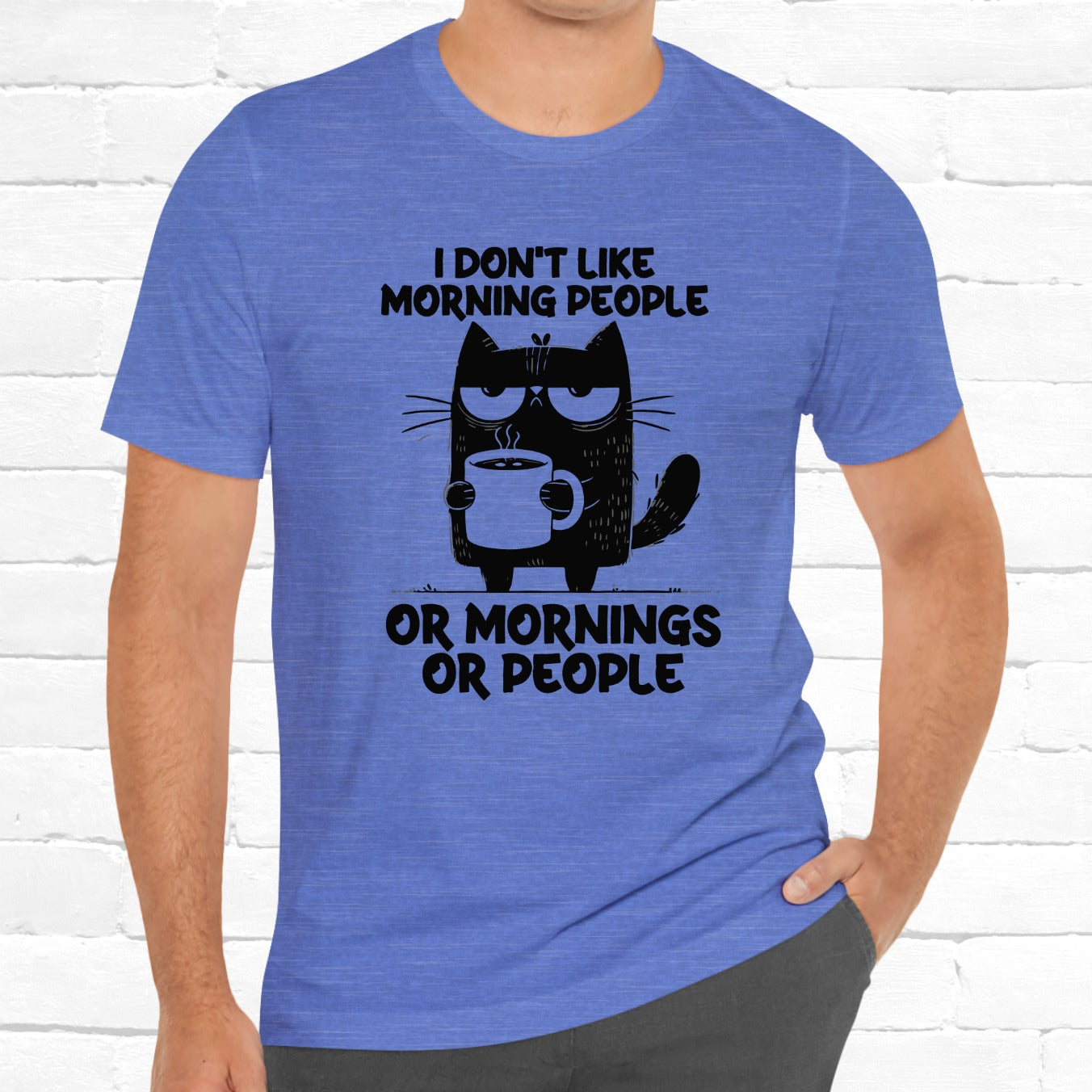 I Don't Like Morning People Funny Grumpy Cat Unisex T-Shirt