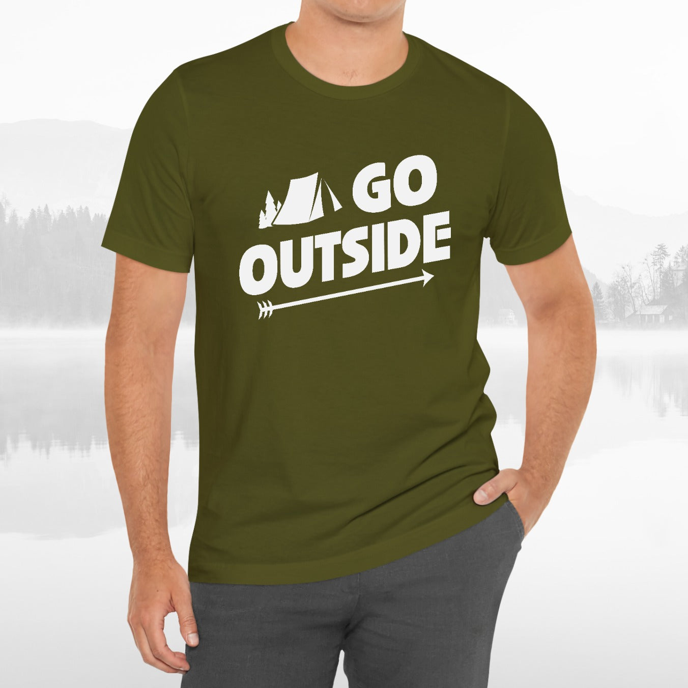 Go Outside Outdoors Hiking Camping Touch Grass Unisex T-Shirt