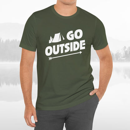 Go Outside Outdoors Hiking Camping Funny Unisex T-Shirt