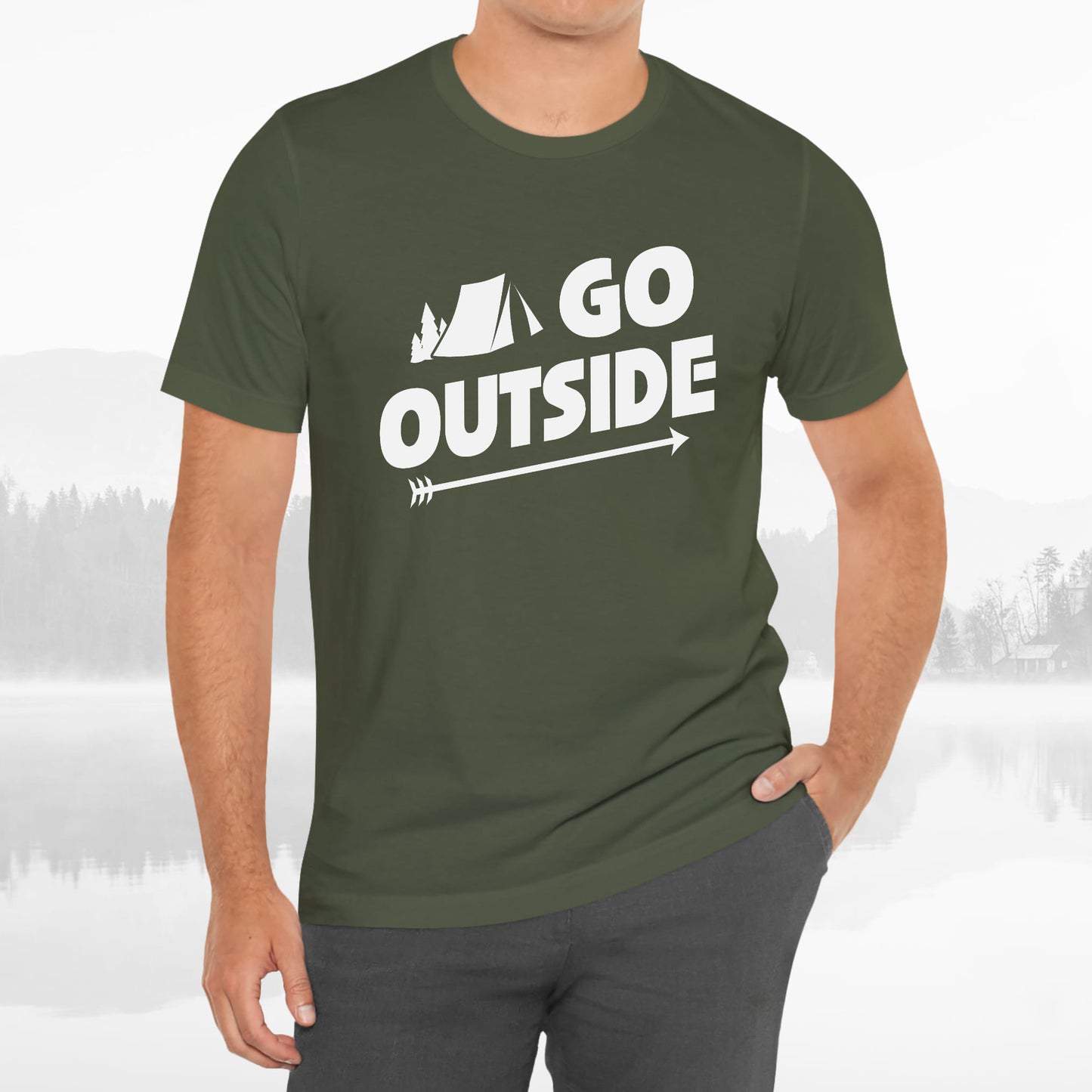 Go Outside Outdoors Hiking Camping Funny Unisex T-Shirt