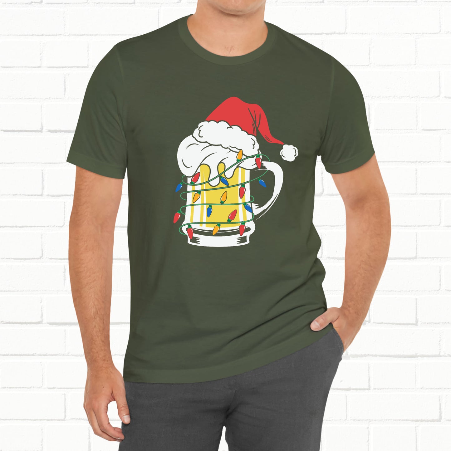Christmas Beer And Lights Funny Unisex T-Shirt