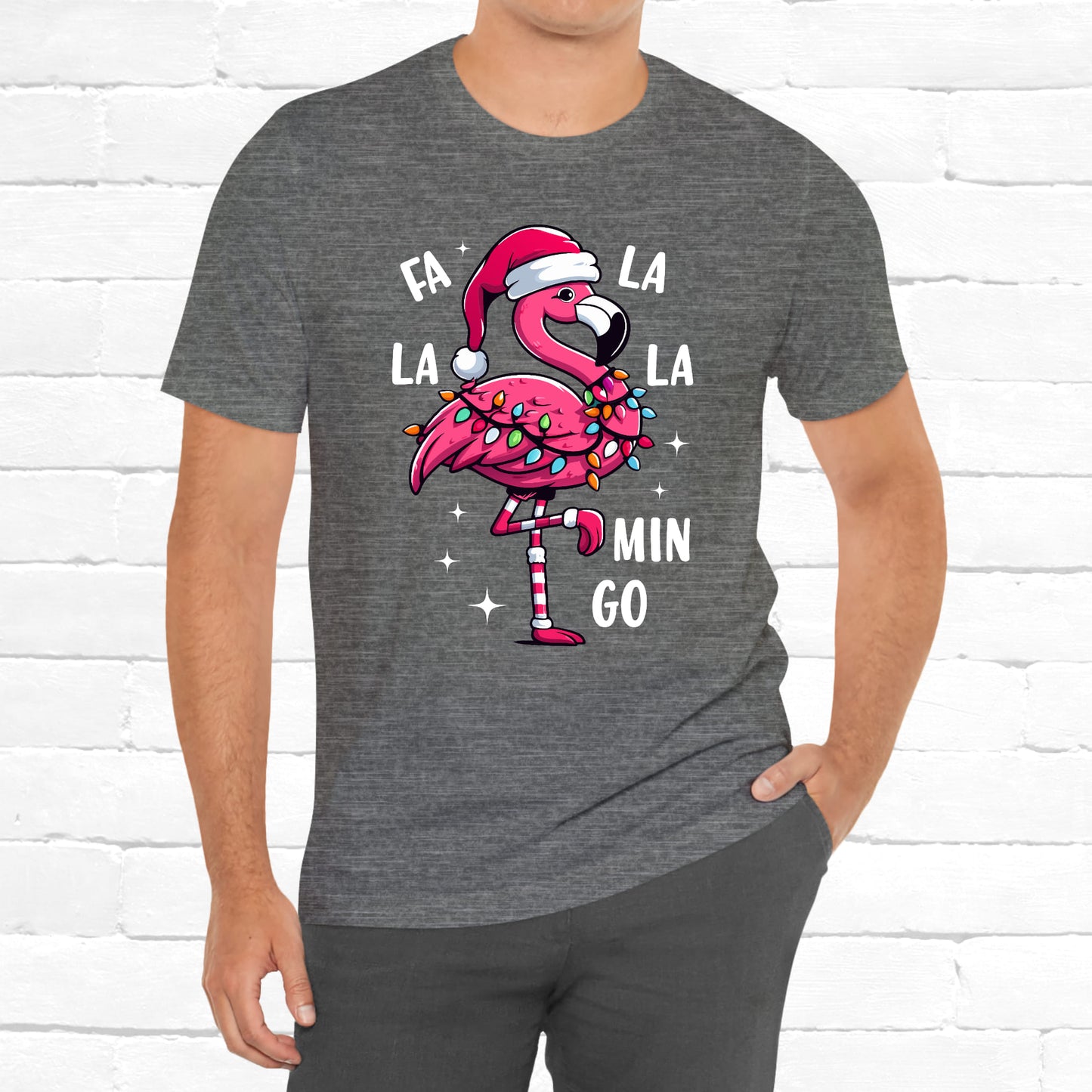 Fa La La-Mingo Funny Flamingo Unisex Christmas T-Shirt