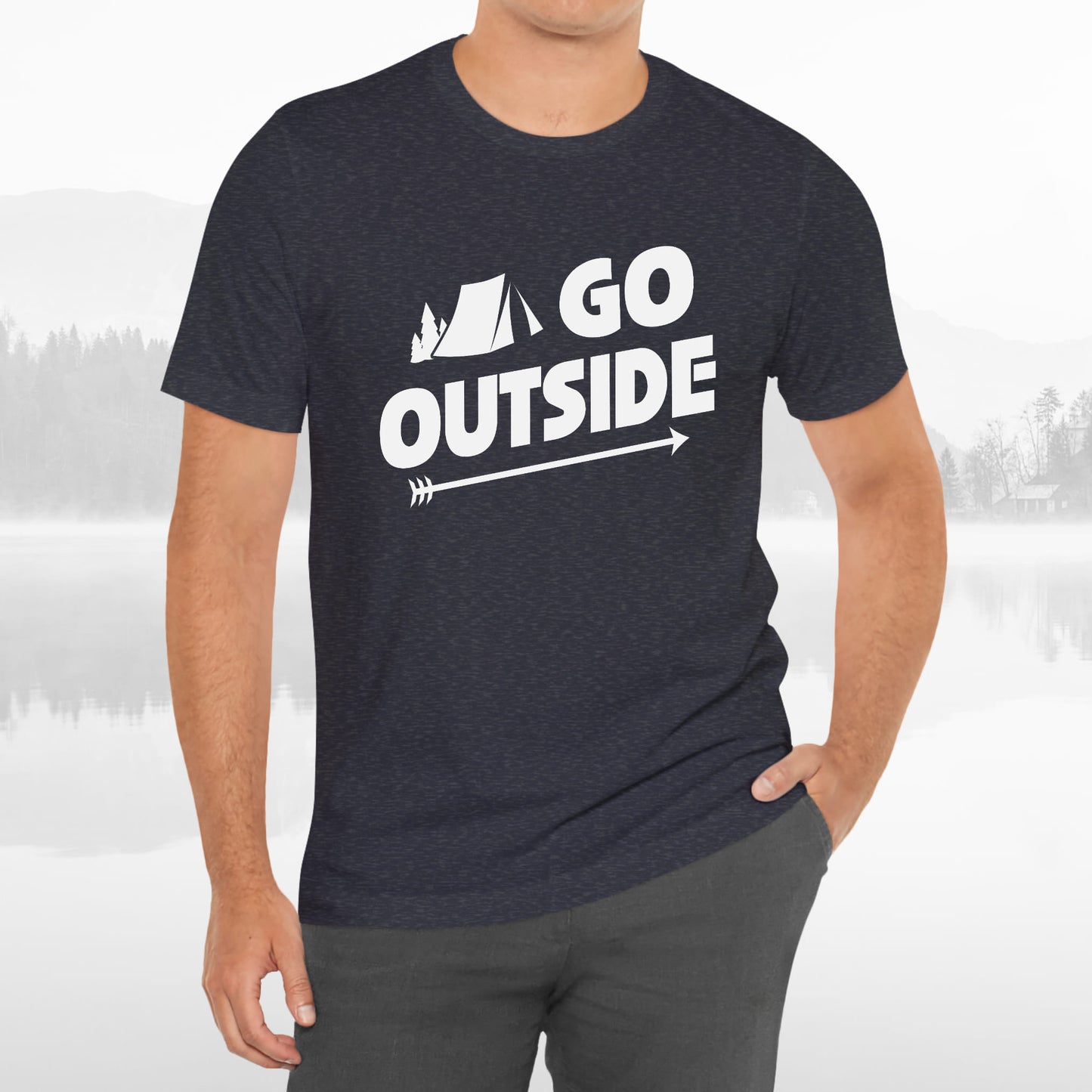 Go Outside Outdoors Hiking Camping Funny Unisex T-Shirt
