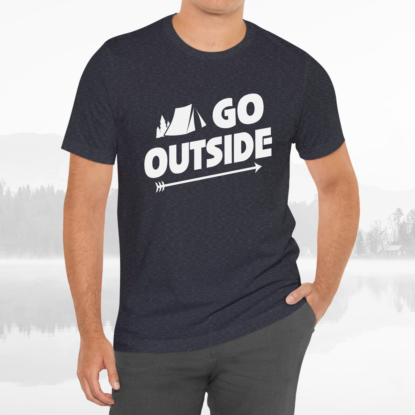 Go Outside Outdoors Hiking Camping Funny Unisex T-Shirt