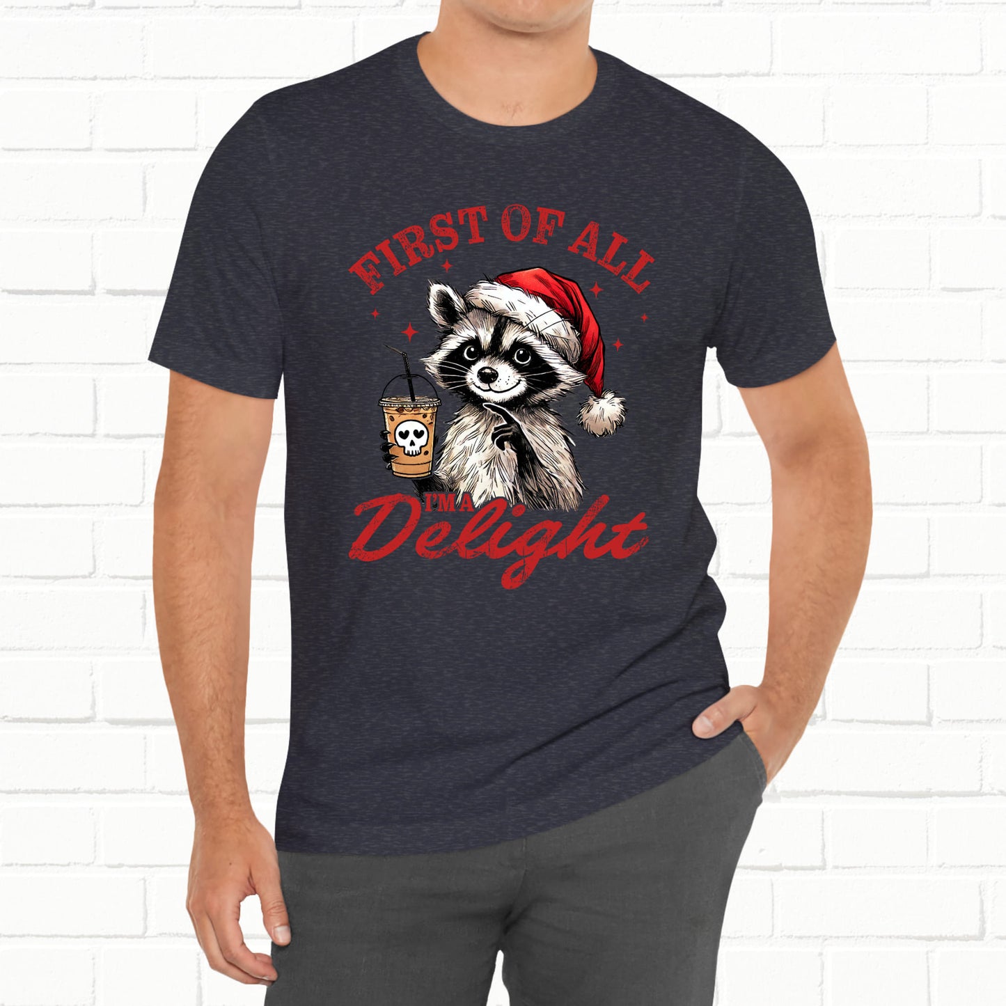 Raccoon I'm A Delight Funny Unisex Christmas T-Shirt