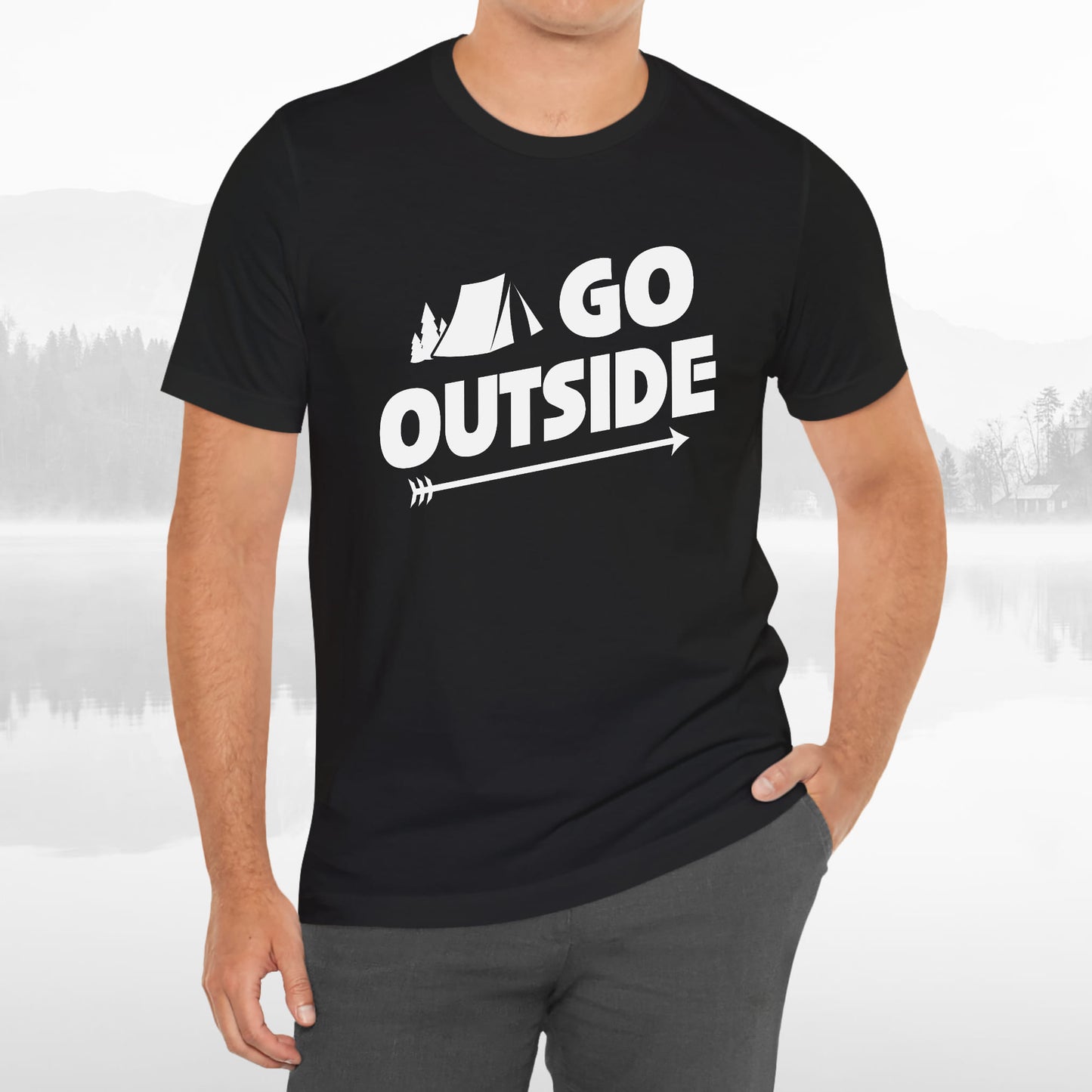 Go Outside Outdoors Hiking Camping Funny Unisex T-Shirt