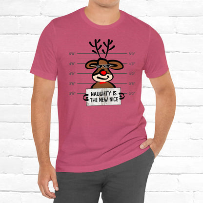 Reindeer Naughty Is The New Nice Funny Christmas Unisex T-Shirt