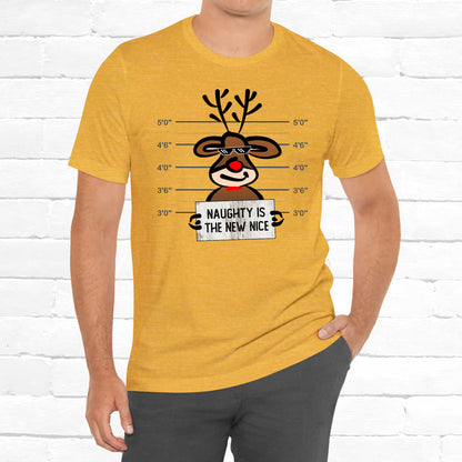 Reindeer Naughty Is The New Nice Funny Christmas Unisex T-Shirt