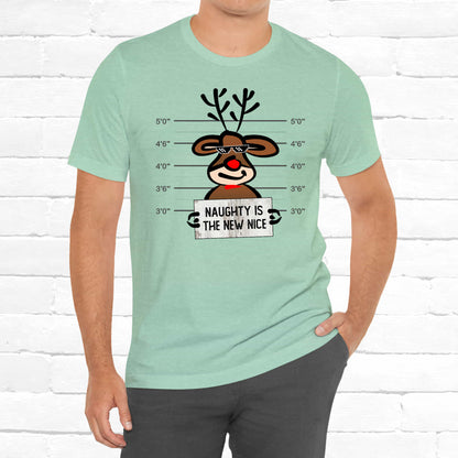 Reindeer Naughty Is The New Nice Funny Christmas Unisex T-Shirt