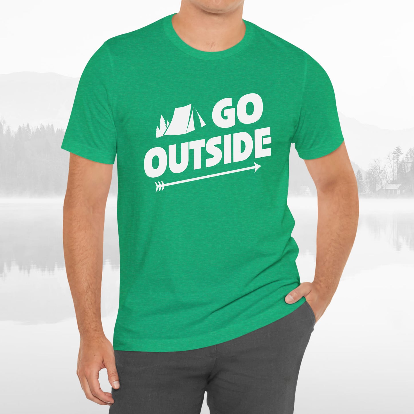 Go Outside Outdoors Hiking Camping Funny Unisex T-Shirt