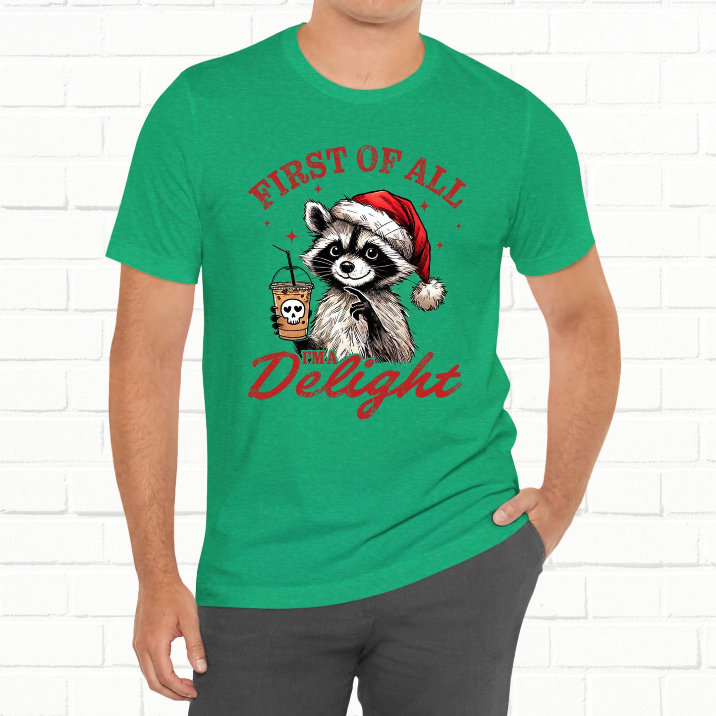 Raccoon I'm A Delight Funny Unisex Christmas T-Shirt