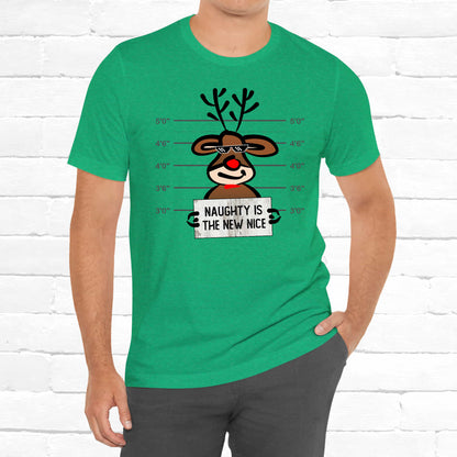 Reindeer Naughty Is The New Nice Funny Christmas Unisex T-Shirt