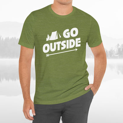 Go Outside Outdoors Hiking Camping Funny Unisex T-Shirt