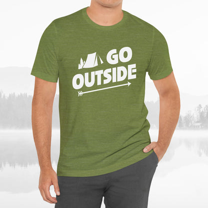 Go Outside Outdoors Hiking Camping Funny Unisex T-Shirt