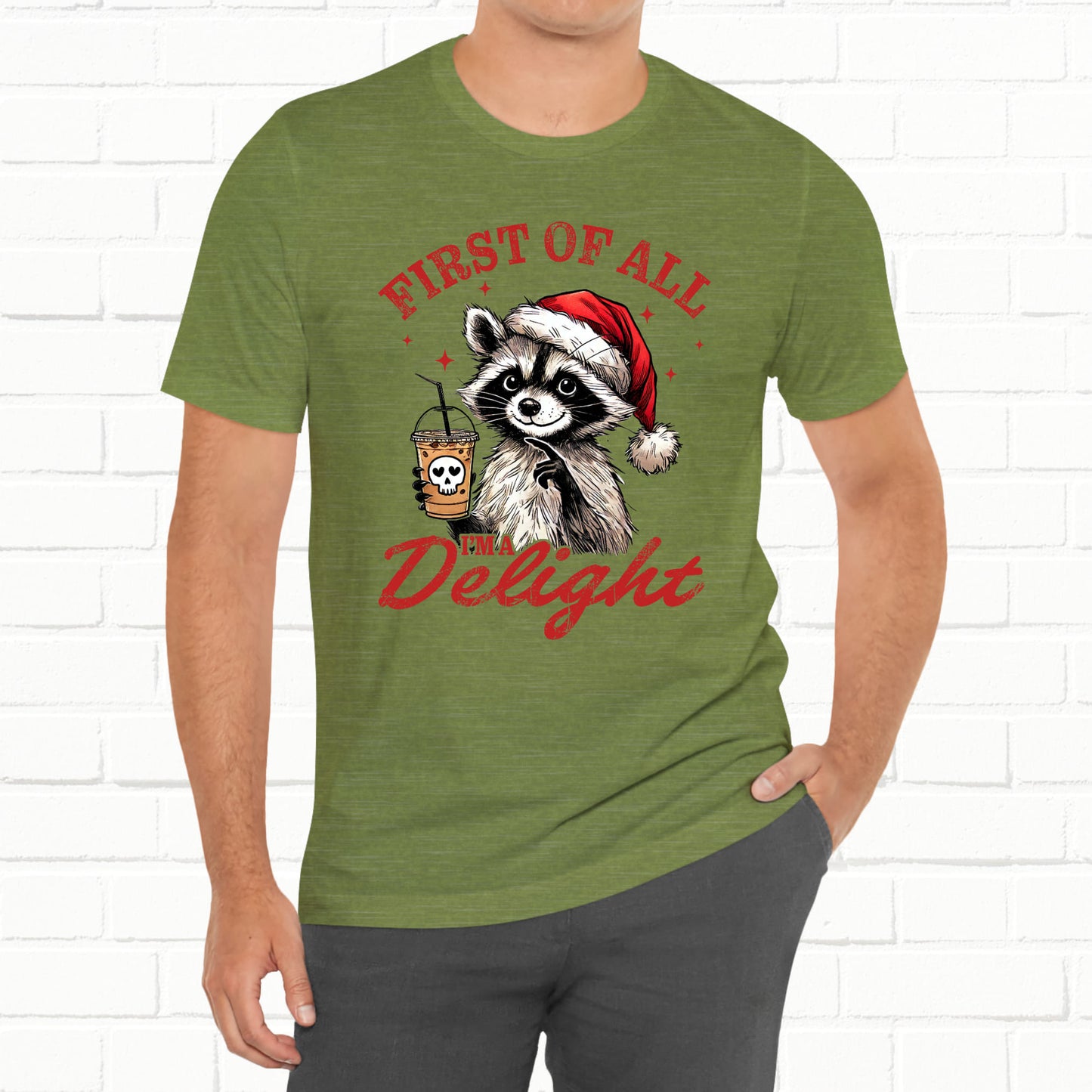 Raccoon I'm A Delight Funny Unisex Christmas T-Shirt