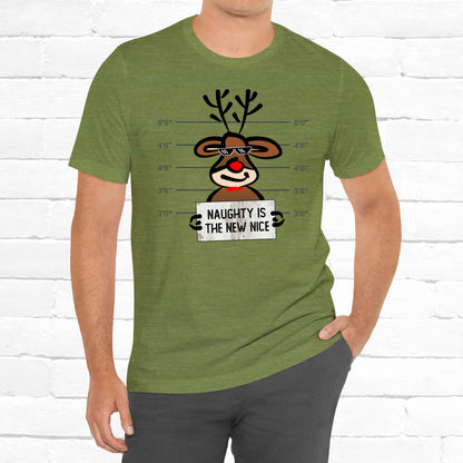 Reindeer Naughty Is The New Nice Funny Christmas Unisex T-Shirt