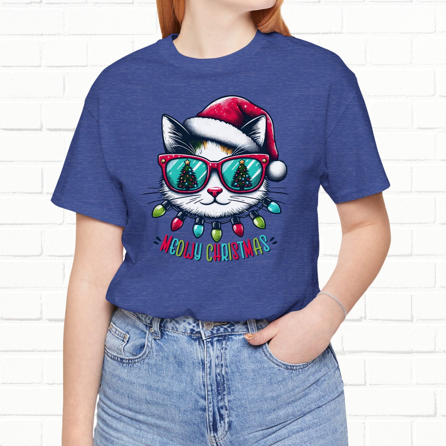 Meowy Christmas Funny Cool Cat Unisex T-Shirt