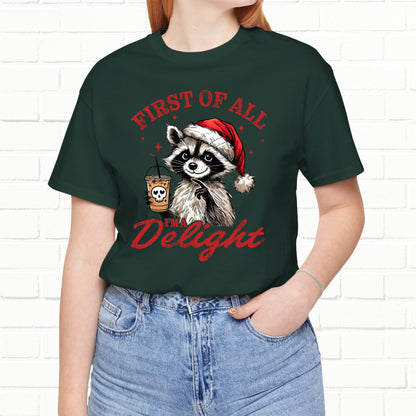 Raccoon I'm A Delight Funny Unisex Christmas T-Shirt