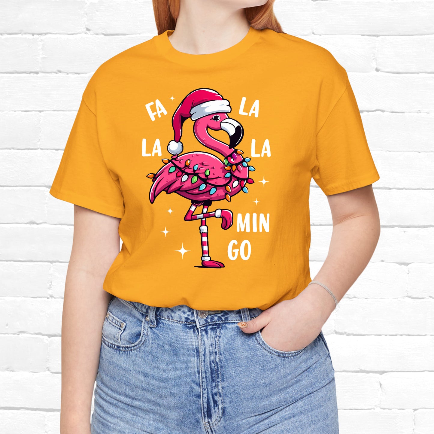 Fa La La-Mingo Funny Flamingo Unisex Christmas T-Shirt