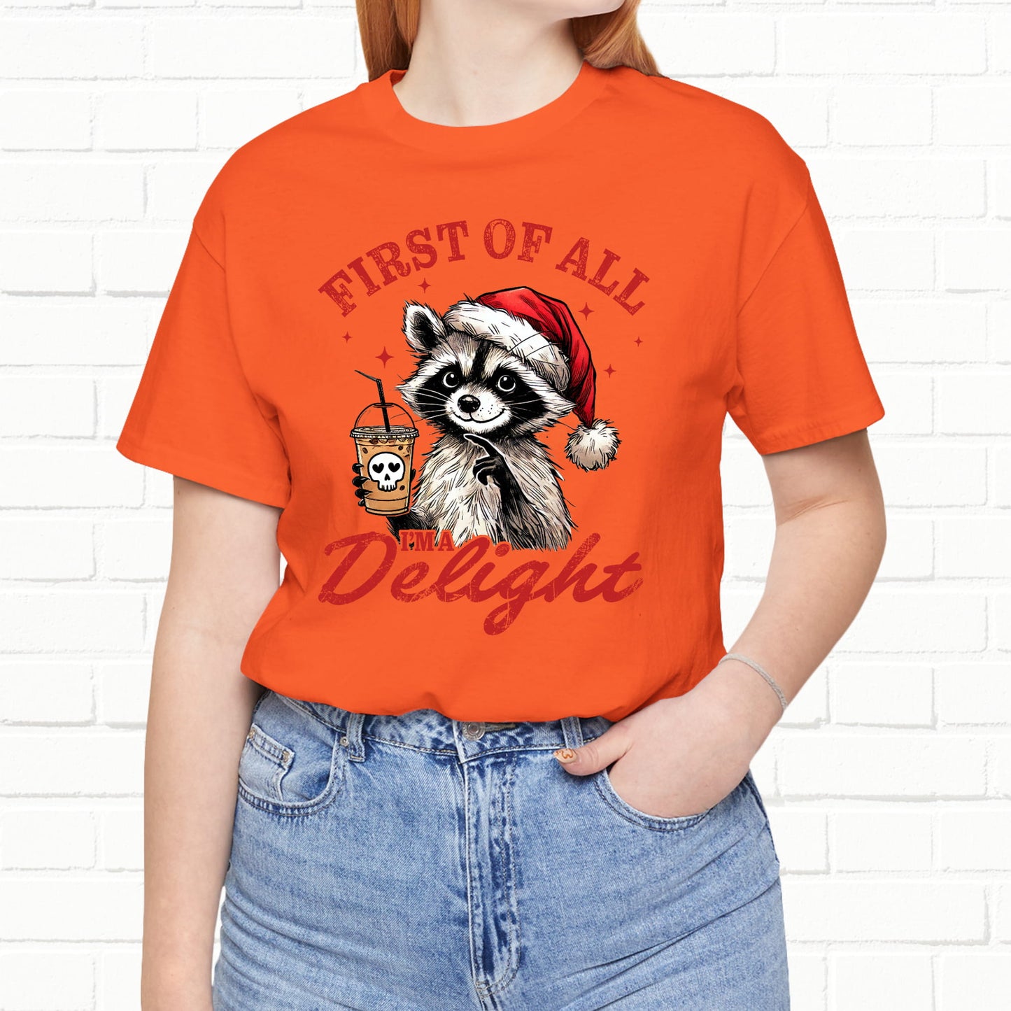 Raccoon I'm A Delight Funny Unisex Christmas T-Shirt