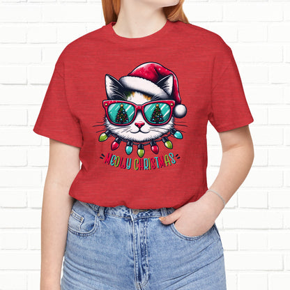 Meowy Christmas Funny Cool Cat Unisex T-Shirt