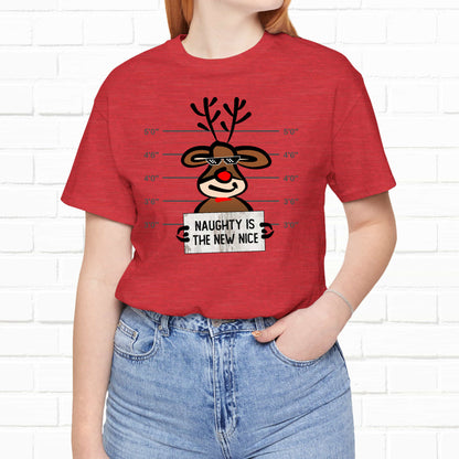 Reindeer Naughty Is The New Nice Funny Christmas Unisex T-Shirt