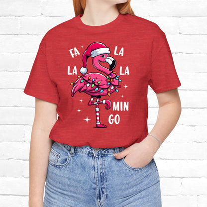 Fa La La-Mingo Funny Flamingo Unisex Christmas T-Shirt