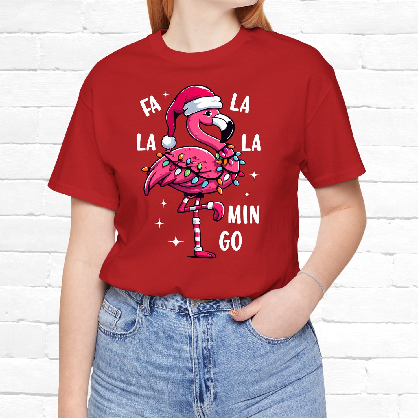 Fa La La-Mingo Funny Flamingo Unisex Christmas T-Shirt