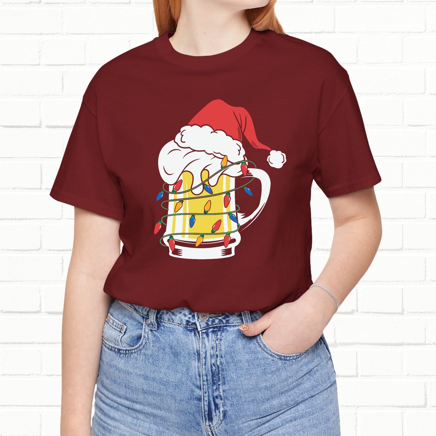 Christmas Beer And Lights Funny Unisex T-Shirt