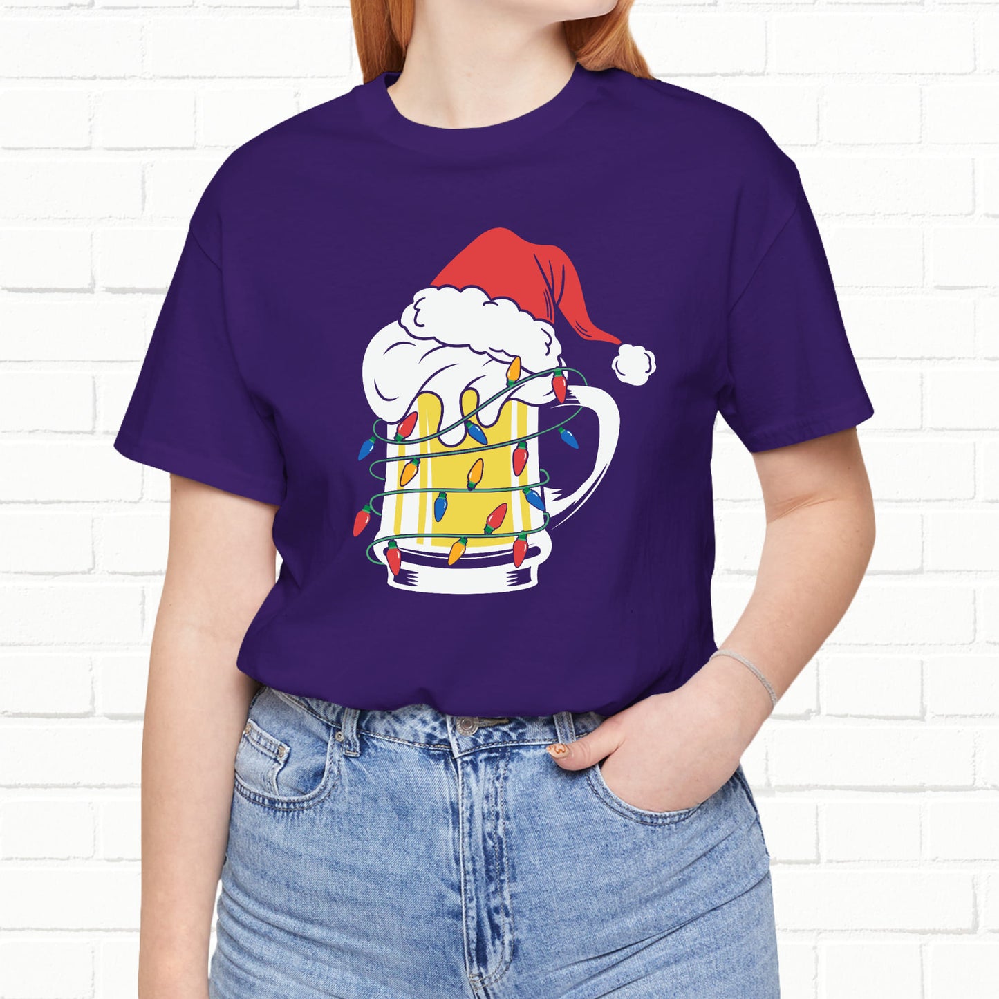 Christmas Beer And Lights Funny Unisex T-Shirt
