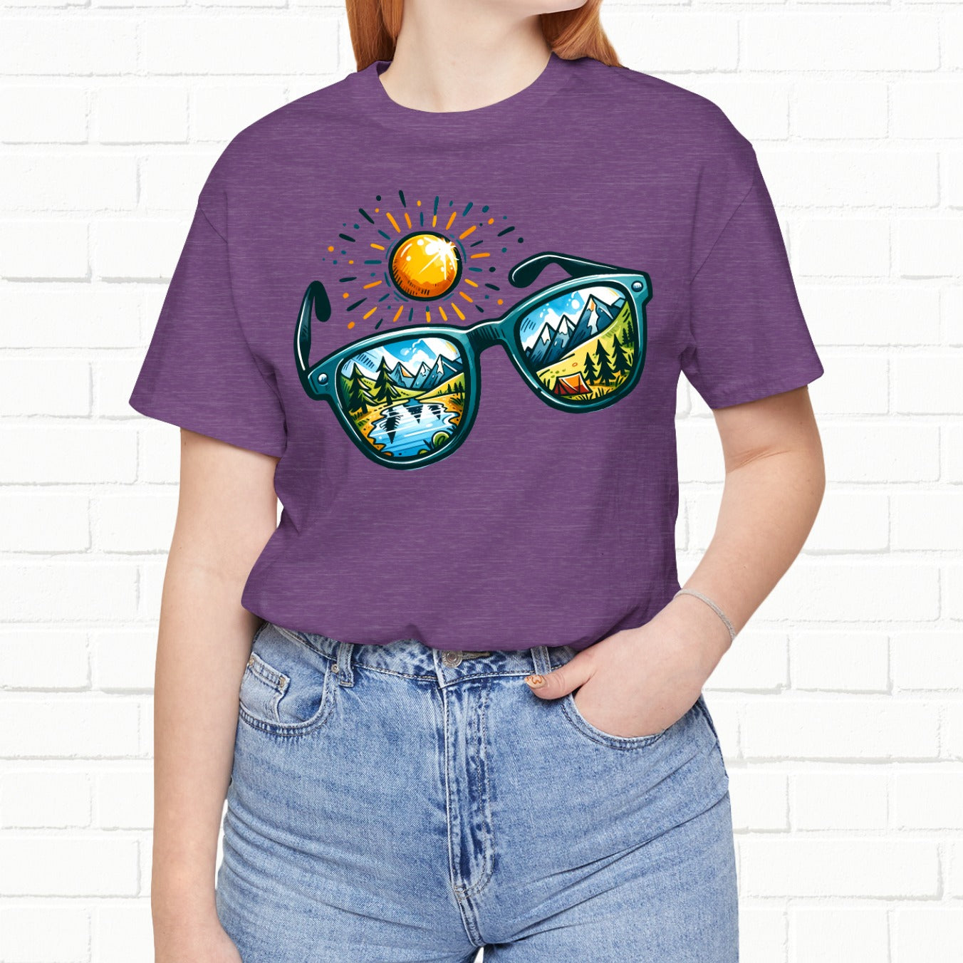 Outdoors Sunglass Colorful Art Unisex Hiking T-Shirt